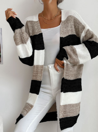 Elodie - Striped Knit Cardigan for Layering