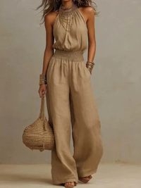 Shawna | Elegant Halter Wide-Leg Jumpsuit