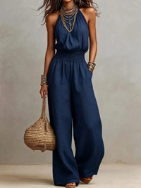 Shawna | Elegant Halter Wide-Leg Jumpsuit