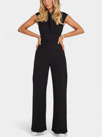 Leona | High-Neck Sleeveless Flared-Leg Jumpsuit