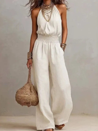 Shawna | Elegant Halter Wide-Leg Jumpsuit