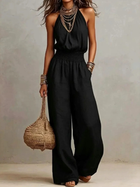 Shawna | Elegant Halter Wide-Leg Jumpsuit