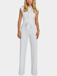 Leona | High-Neck Sleeveless Flared-Leg Jumpsuit