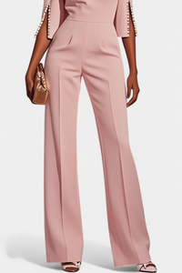 Prim | Three-Quarter Sleeve Jumpsuit with Pearl Buttons