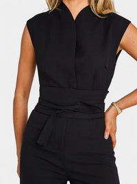 Leona | High-Neck Sleeveless Flared-Leg Jumpsuit