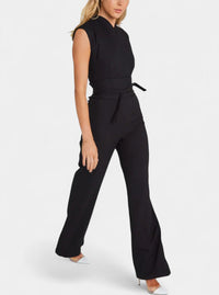 Leona | High-Neck Sleeveless Flared-Leg Jumpsuit