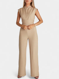 Leona | High-Neck Sleeveless Flared-Leg Jumpsuit