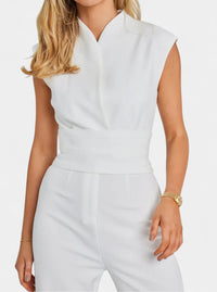 Leona | High-Neck Sleeveless Flared-Leg Jumpsuit