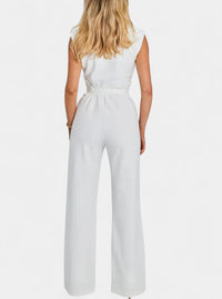 Leona | High-Neck Sleeveless Flared-Leg Jumpsuit