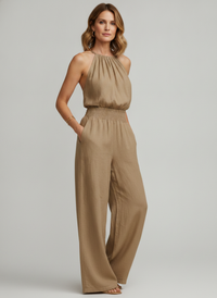 Shawna | Elegant Halter Wide-Leg Jumpsuit